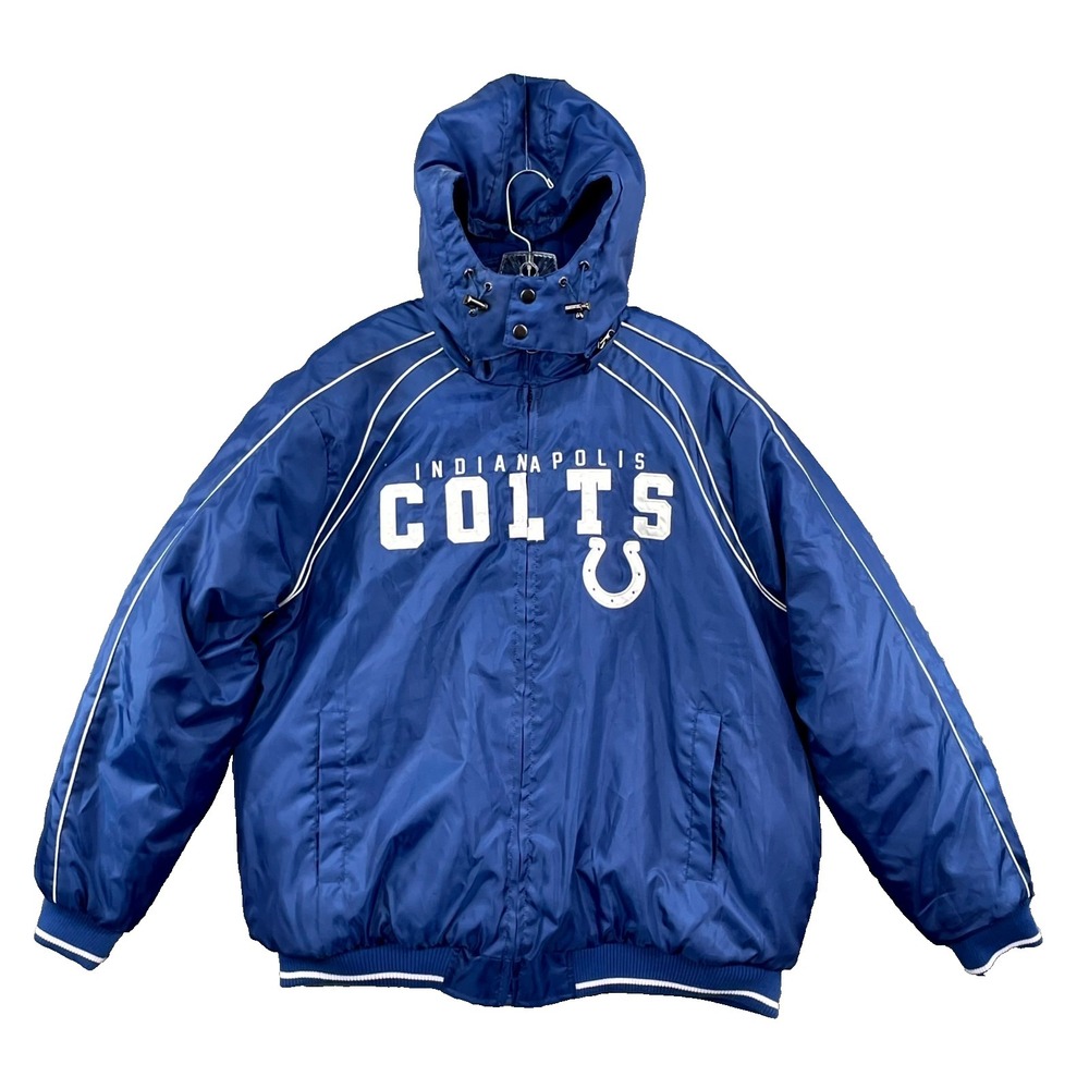NFL Indianapolis Colts Puffer Jacket Men XL Blue Football Performance Athleisure